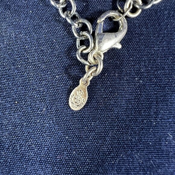 Premier Designs Chiffon Necklace W/ Silver Chain & Round Multicolor Rhinestones - Picture 2 of 3